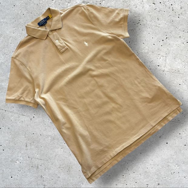 [L] 폴로 랄프로렌 신형 큐알 카라티 베이지 반팔 D602