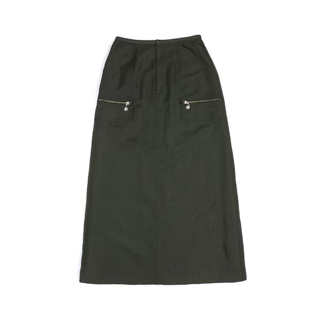 Hiroko Koshino zip pocket long skirt