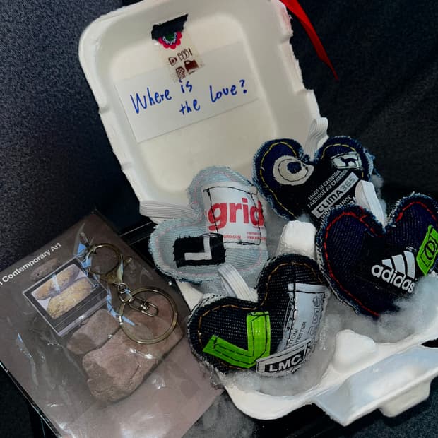 Handmade / 데님 하트 키링 4pcs 리사이클링 빈티지 y2k