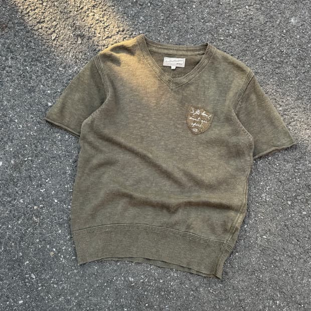 아비렉스 밀리터리 니트 반팔티셔츠 