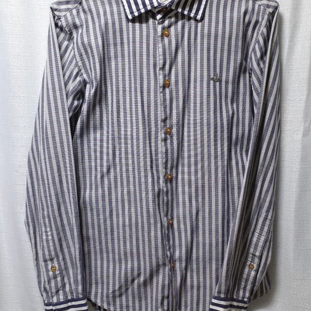 비비안웨스트우드 맨 네이비 스트라이프 셔츠