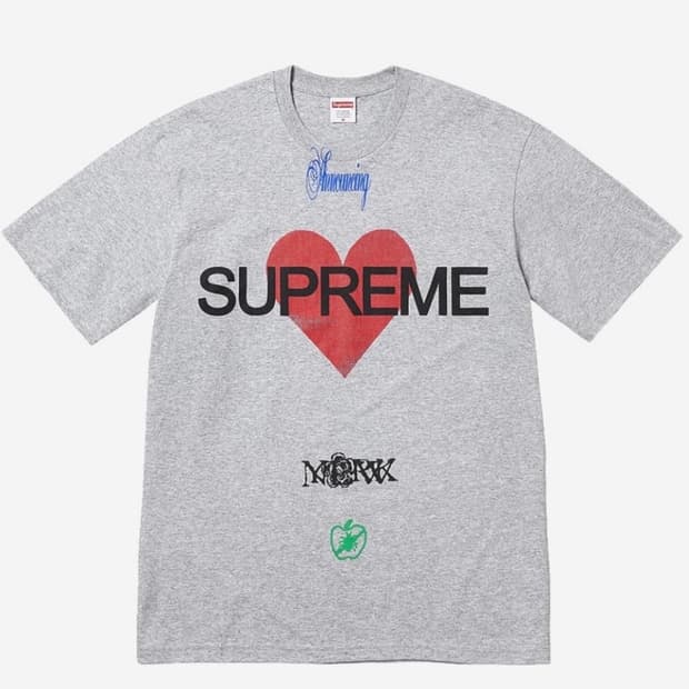 슈프림 어나운싱 반팔 티 헤더 그레이 s 구해요
