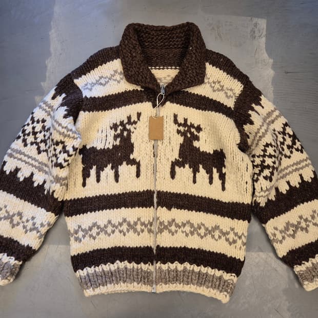 90s 헤비울 코위찬 짚업