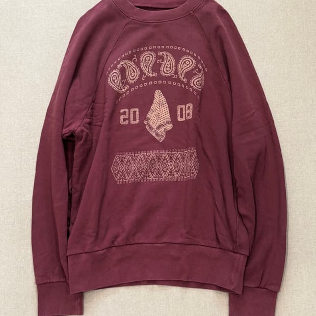 캐피탈 20aw 페이즐리 워시드 보르도 스웻셔츠