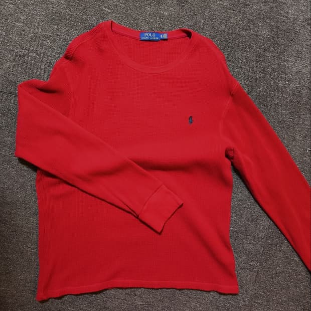 XL 폴로랄프로렌 와플 니트 레드