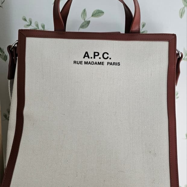 A.P.C CAMILLE 레더 캔버스 토트백