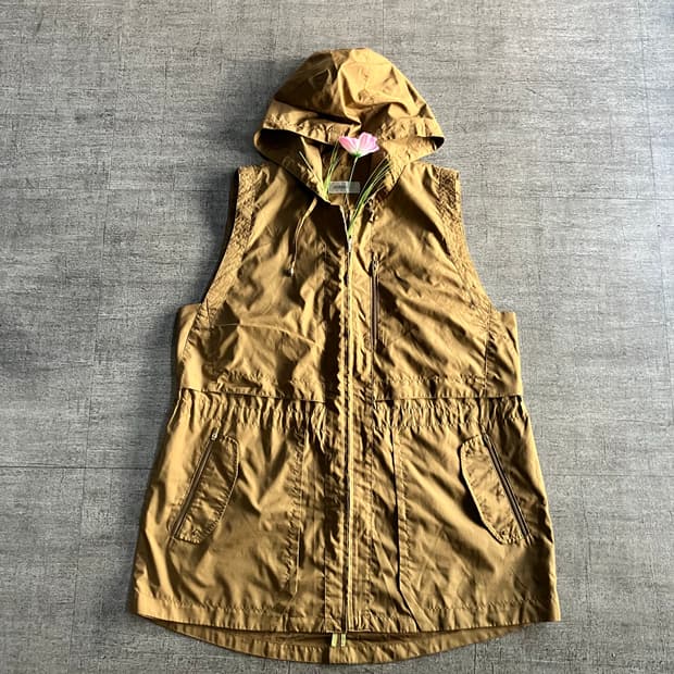 일본빈티지 Zhen 올드스쿨아메카지 보헤미안 사파리 후드롱베스트조끼