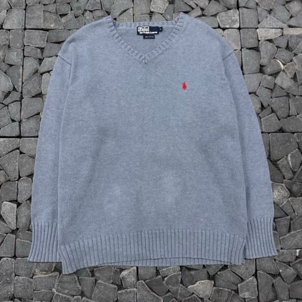 폴로 소라 브이넥 니트 L