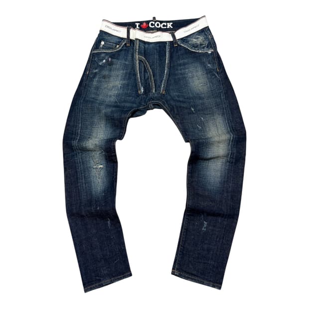 디스퀘어드2 섹시언디 가죽패치 슬림진