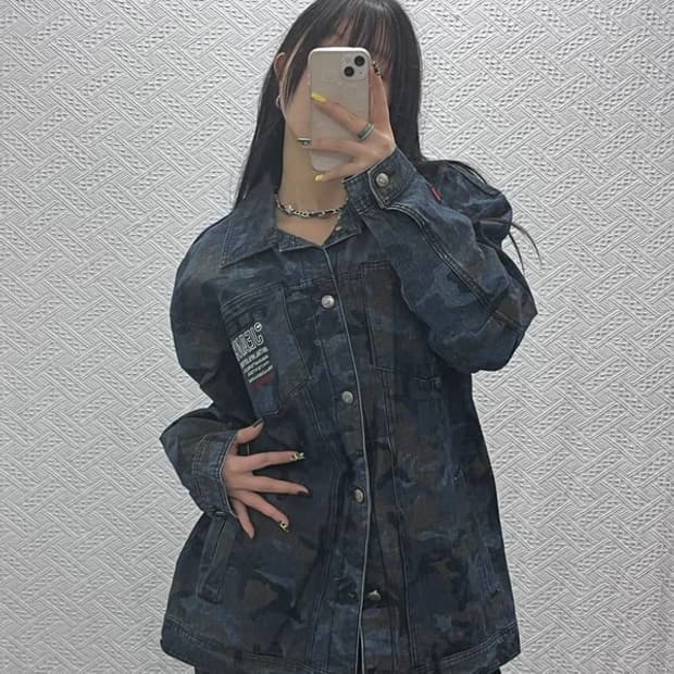 푸부 스트릿 힙합 밀리터리 카모플라주 워크 자켓 100 C07454