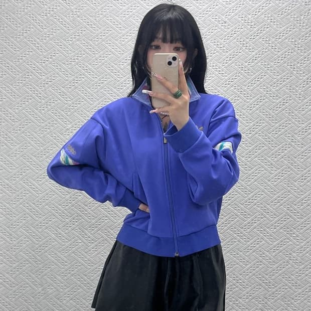 아디다스 희귀 올드스쿨 레트로 라벤더 포도맛 져지 집업 M C11508