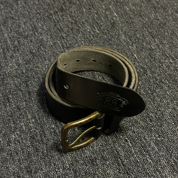 RRL(더블알엘) 레더 벨트 블랙