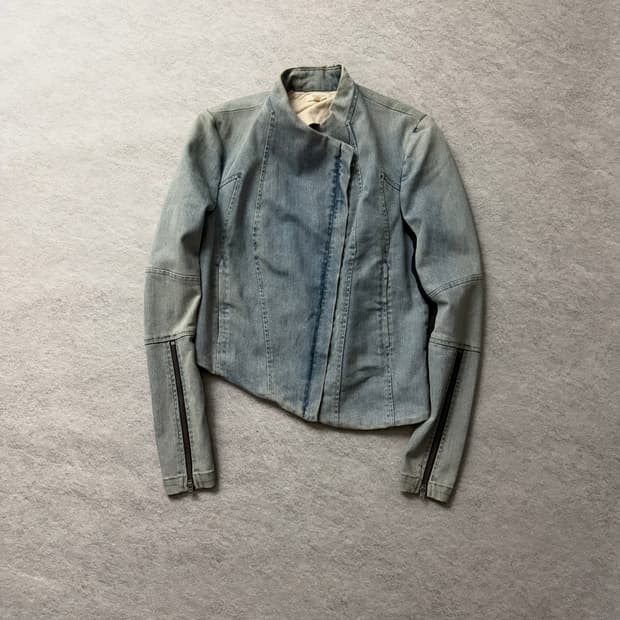 헬무트랭 비대칭 데님라이더자켓 