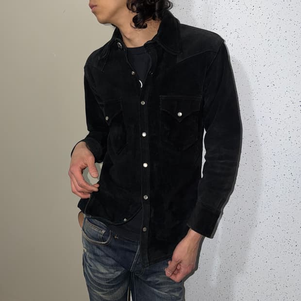 카우 스웨이드 콘초 웨스턴 자켓