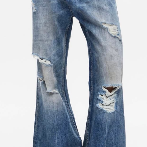 [M] 디엔에스알 디스트로이드 플레어 데님 팬츠 블루