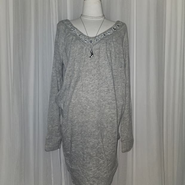 ryuryu 히메갸루 주얼리 스노우그레이 니트