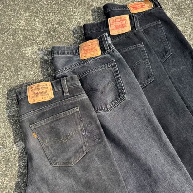 90S 빈티지 리바이스 517 블랙 워싱진 오렌지탭 38