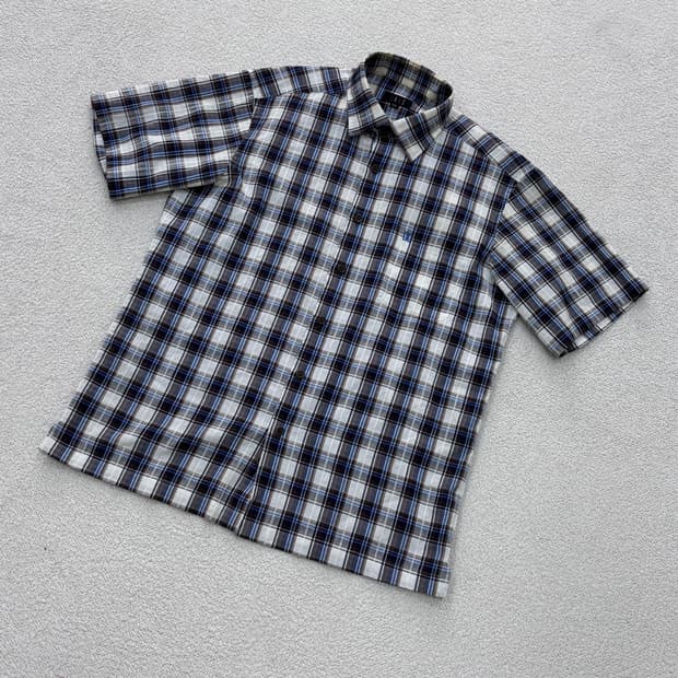 100 닥스 체크 패턴 남성 반팔 셔츠0416E