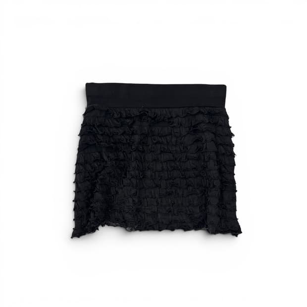Black Frill Layering Mini Skirt