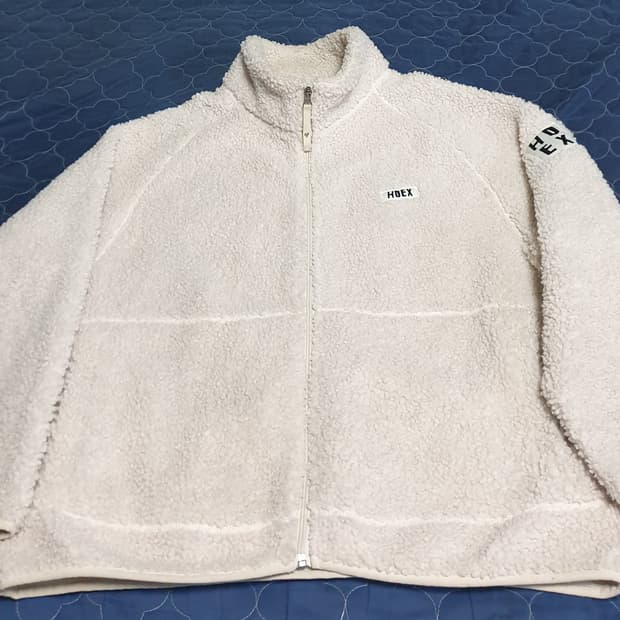 HDEX 어깨와펜 쉐르파 덤블 플리스 집업자켓 아이보리 (L)