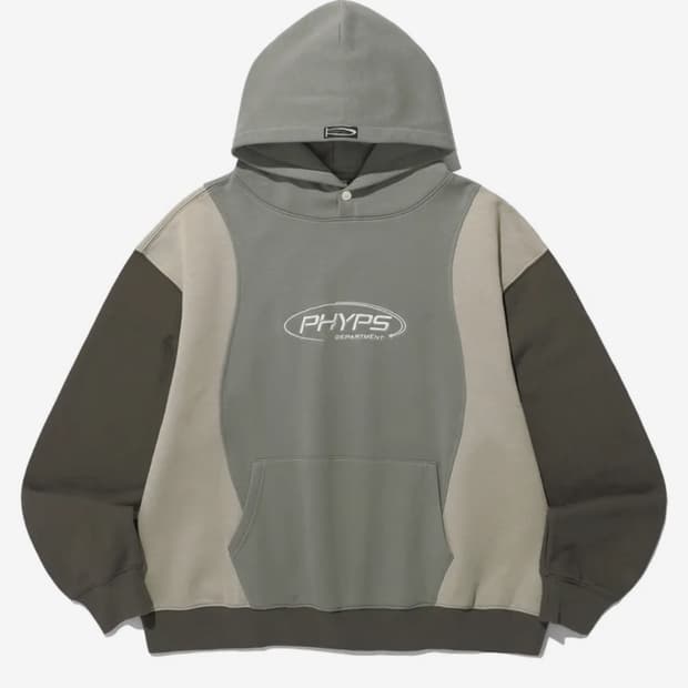 피지컬디파트먼트 후드티 MIXED CURVE HOODIE