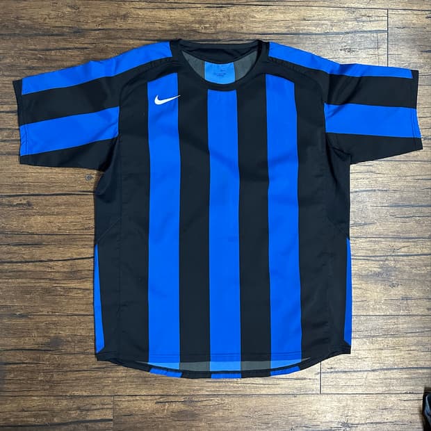 나이키 DRI-FIT 스트라이프 축구 트레이닝 져지 블루블랙 XL