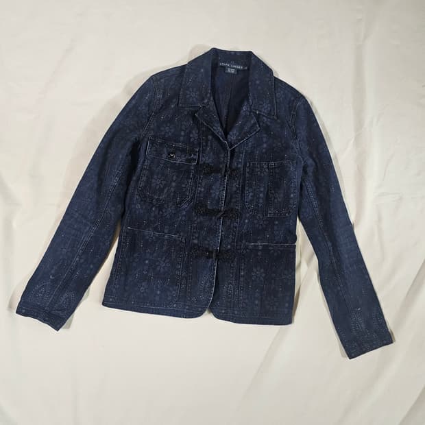 폴로 여성 랄프로렌 빈티지 플로럴 페이즐리 데님 코튼 자켓