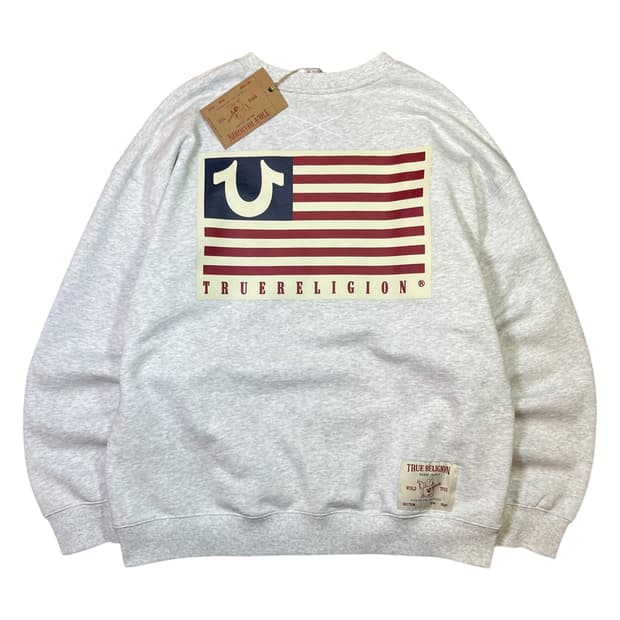 트루릴리전 성조기 빅로고 맨투맨