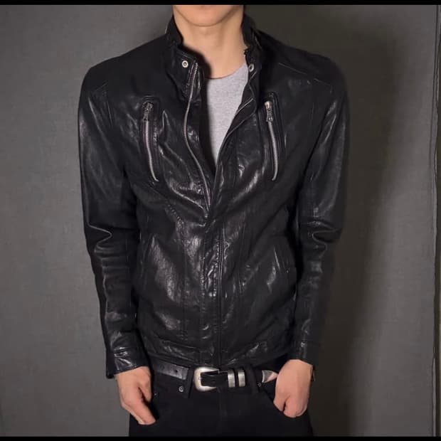 lamb skin leather jacket 레더 자켓