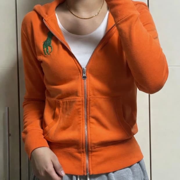 폴로 랄프로렌 빅포니 슬림핏 오렌지 후드집업