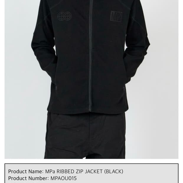 플라스틱 프로덕트 Mpa ribbed zip jacket