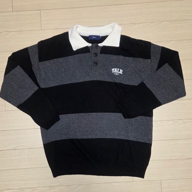 [M] 예일 투톤 럭비 니트 차콜