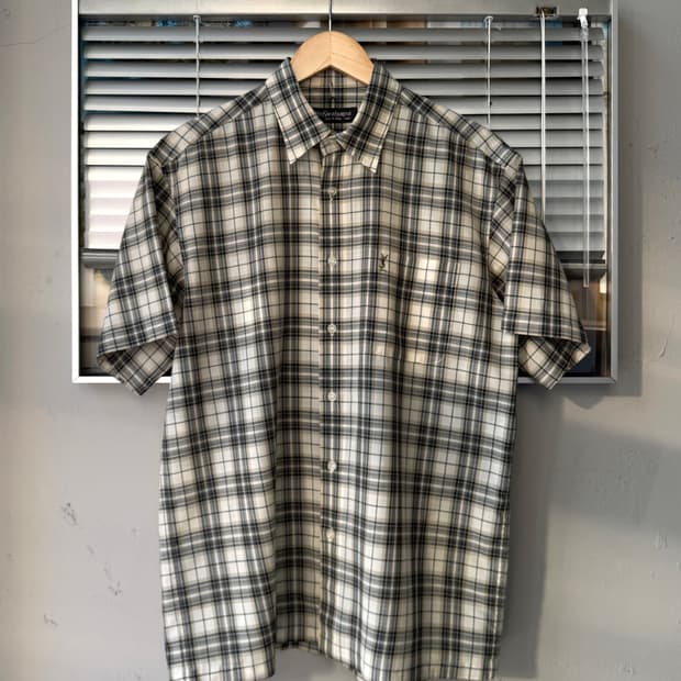YSL 90s check short sleeve shirt