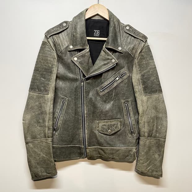 206옴므 빈티지 양가죽 라이더 자켓