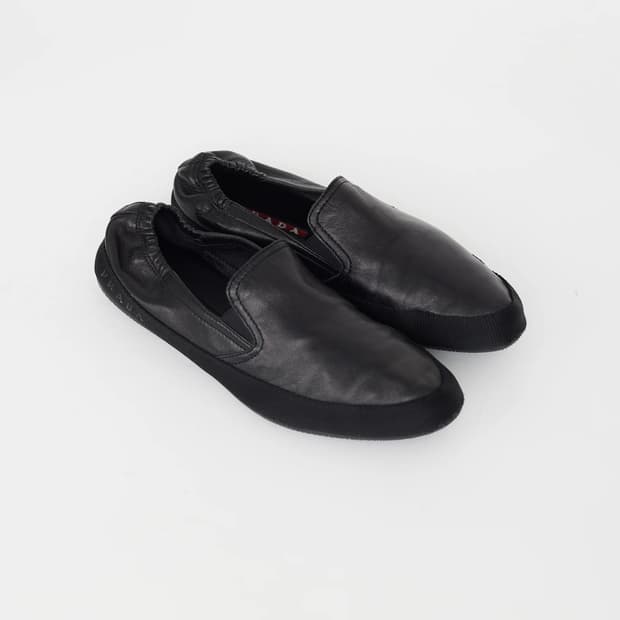 Prada sports leather slip ons, mules