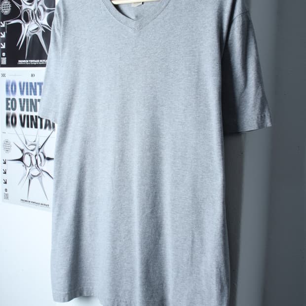 (L-XL) 엘엘빈 반팔 티셔츠 브이넥 그레이 무지 기본-H30127