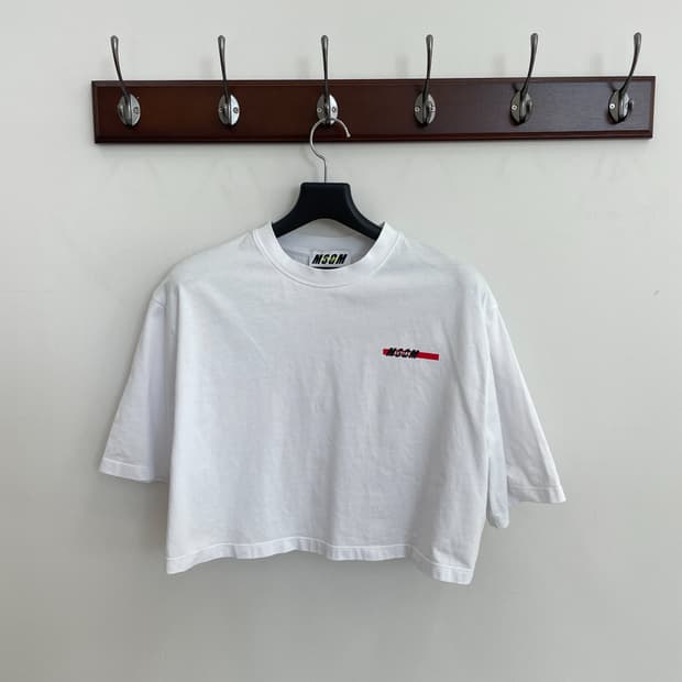 MSGM 크롭 반팔 티셔츠
