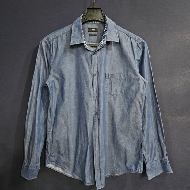 휴고보스 블루 남성 슬림핏 100 긴팔셔츠 