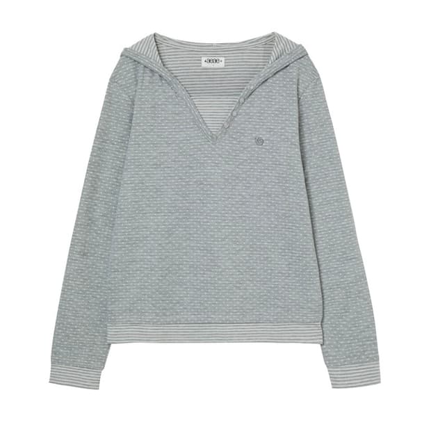 aeae HOODED HENLEY NECK TEE