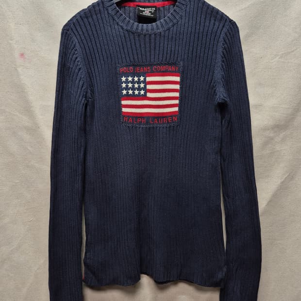 폴로 성조기니트