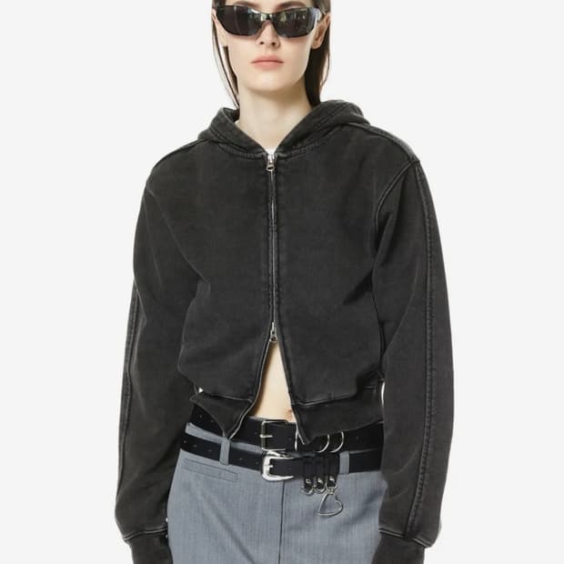 LCDC 엘씨티씨티엠 워시드 크롭 후드집업 