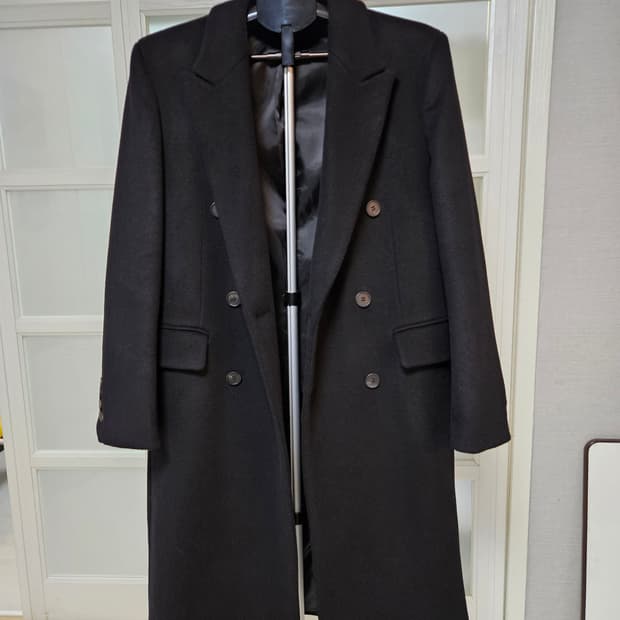 무신사 스탠다드 캐시미어 블렌드 더블 체스터 코트, 블랙, M