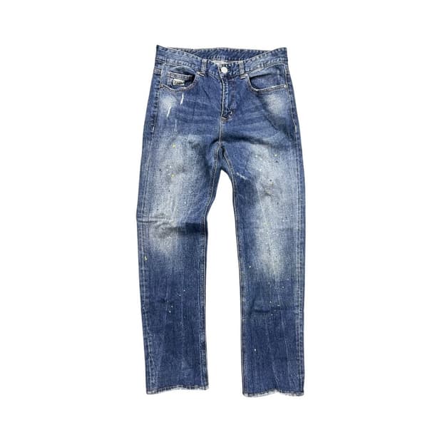 M) 에비수 백포켓 로고 페인트 데님 BD-041