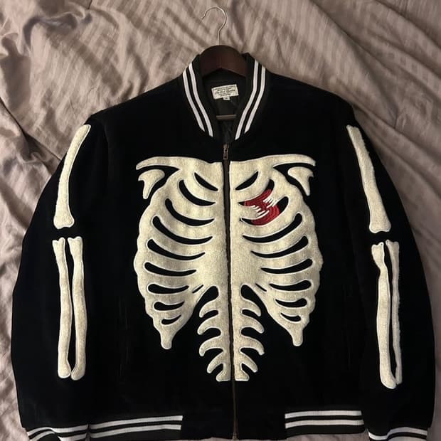 라스트 프론티에르 스켈레톤 본 코튜로이 봄버 자켓