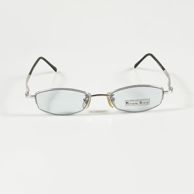 90s PRIVATE BRAND 실버 반무테 스퀘어 빈티지 안경