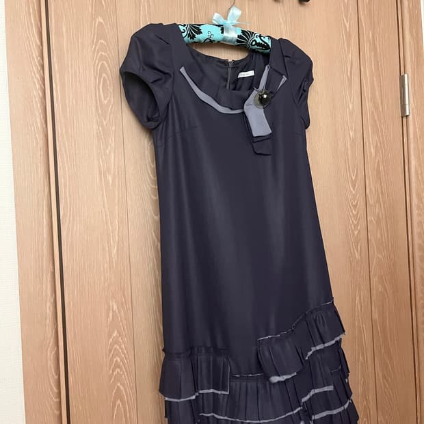 Kenneth lady frill ribbon dress 