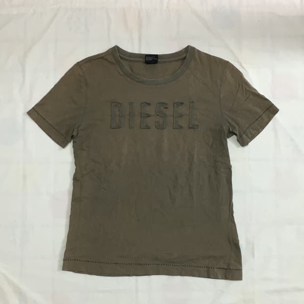 디젤 Diesel 카키 로고 티