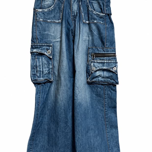 T2X Jeans 멀티포켓 카고 빈티지 데님 팬츠 32