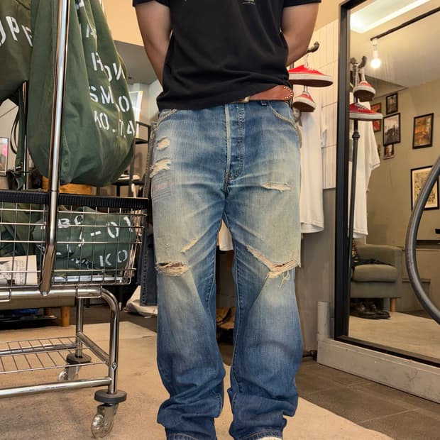 Early 00’s Levi’s 501 repair hard washed