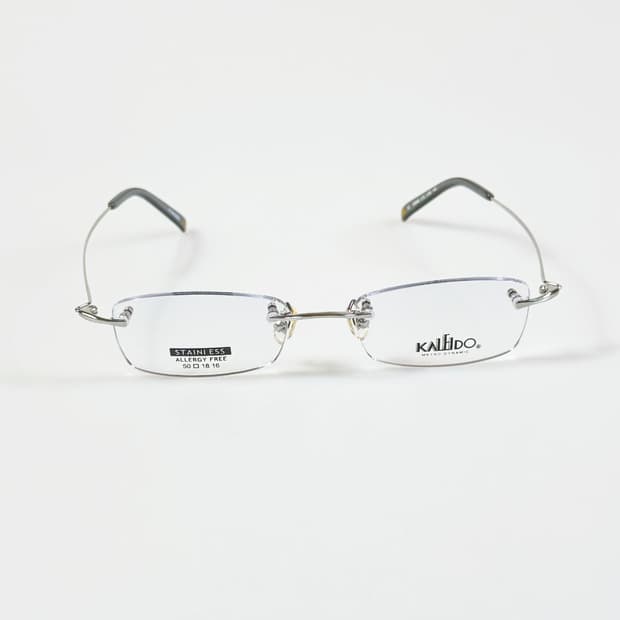 90s KALEIDO 실버 무테 스퀘어 메탈 빈티지 안경